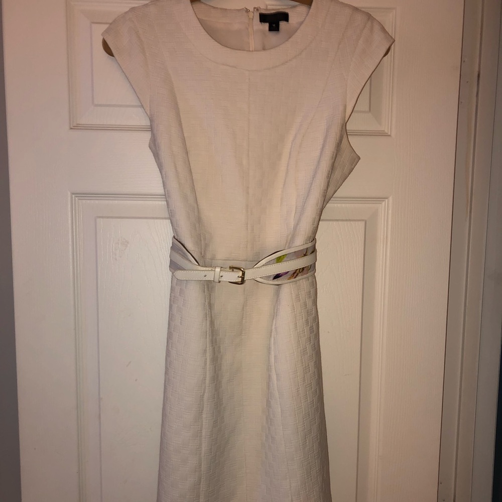 Worthington White Embossed A-Frame Dress